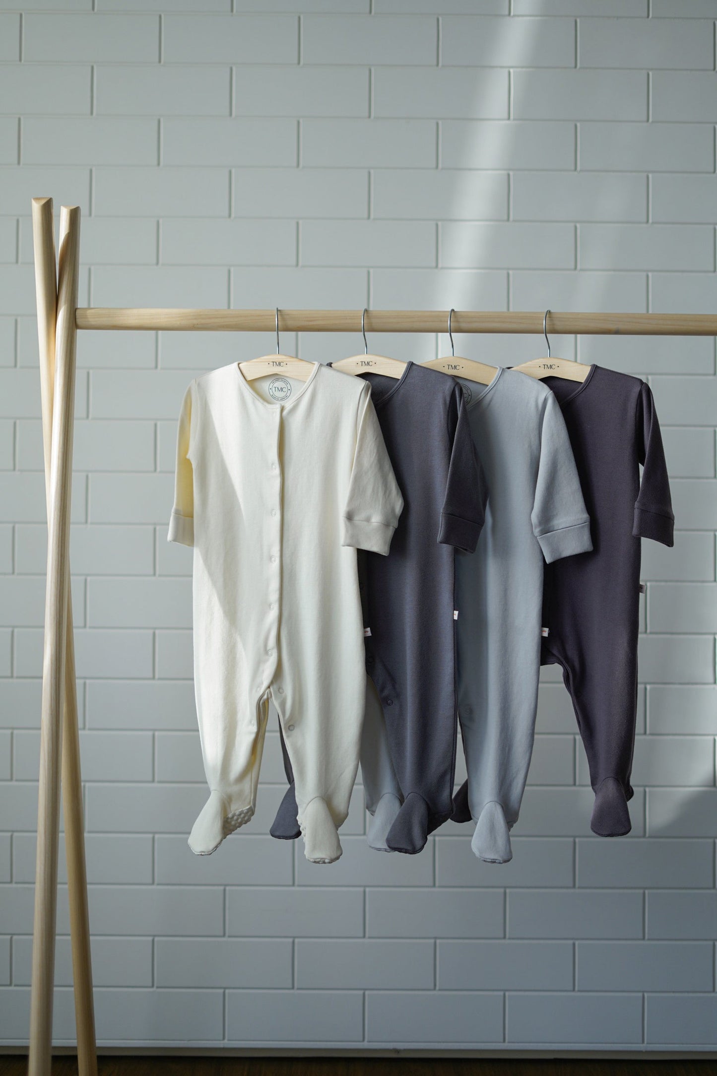 100% Organic Cotton - Footie Single Pack - Grey