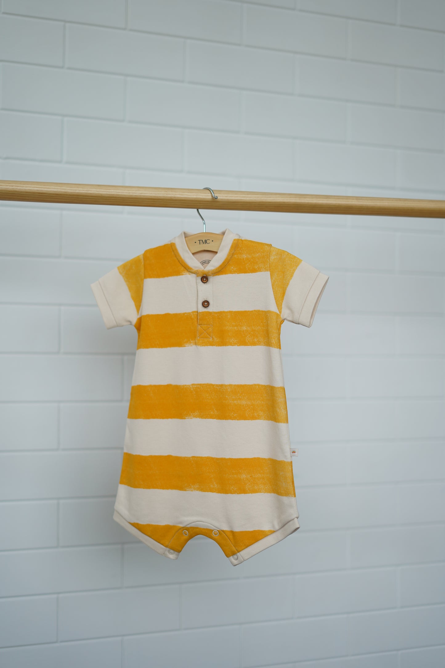 100% Organic Cotton - Henley Romper