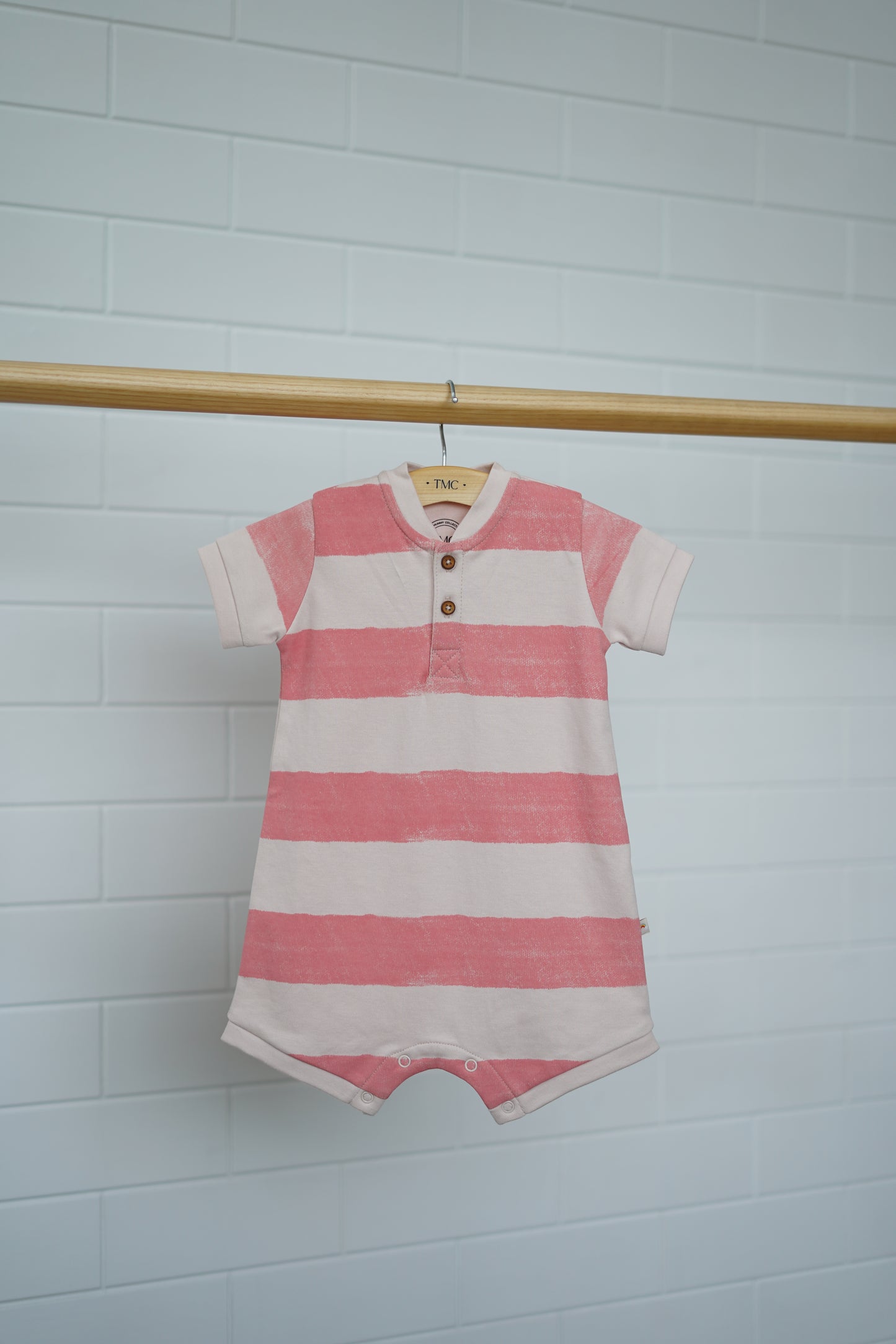 100% Organic Cotton - Henley Romper