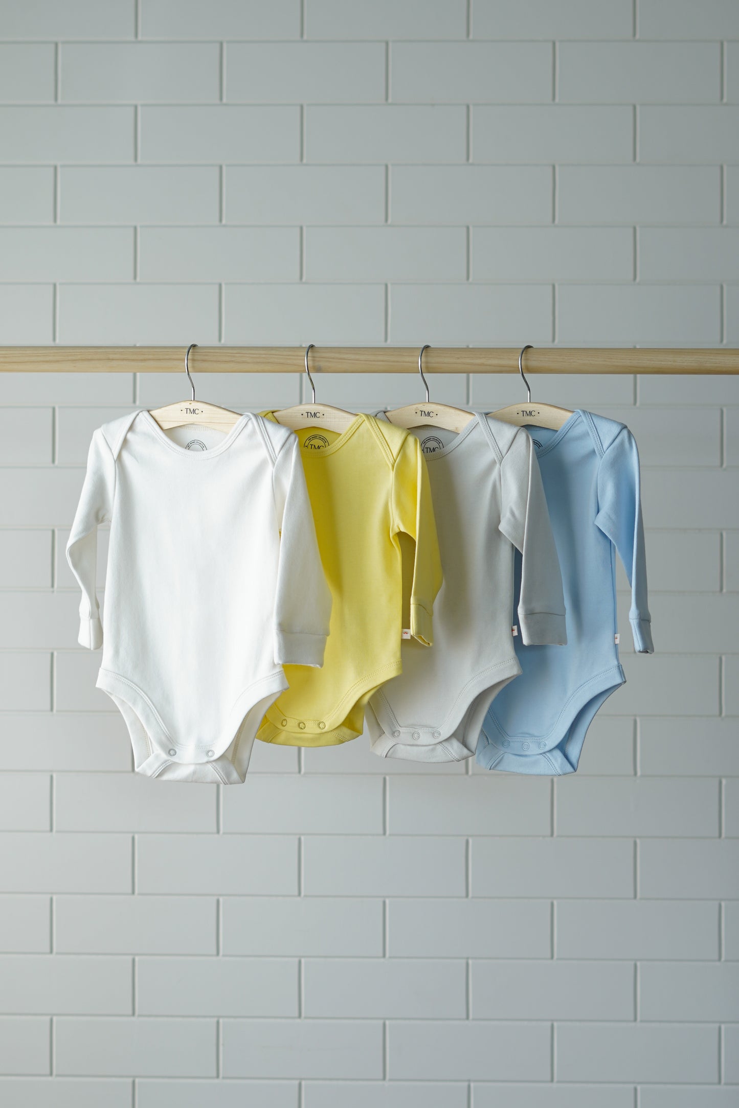 100% Organic Cotton - Full Sleeve Bodysuit Starterpack - Combo 4 (Whites, Blue and Yellow)