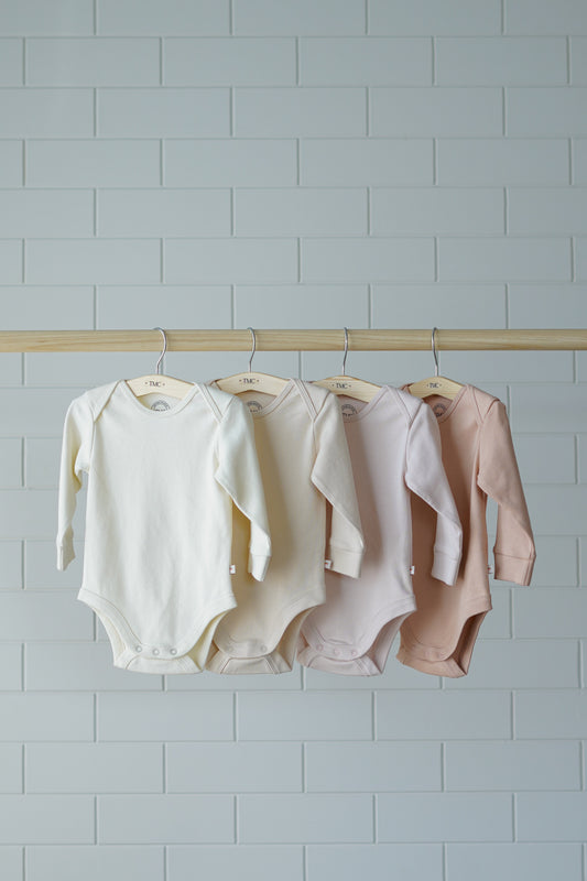 100% Organic Cotton - Full Sleeve Bodysuit Starterpack - Combo 2 (Beiges and Pinks)