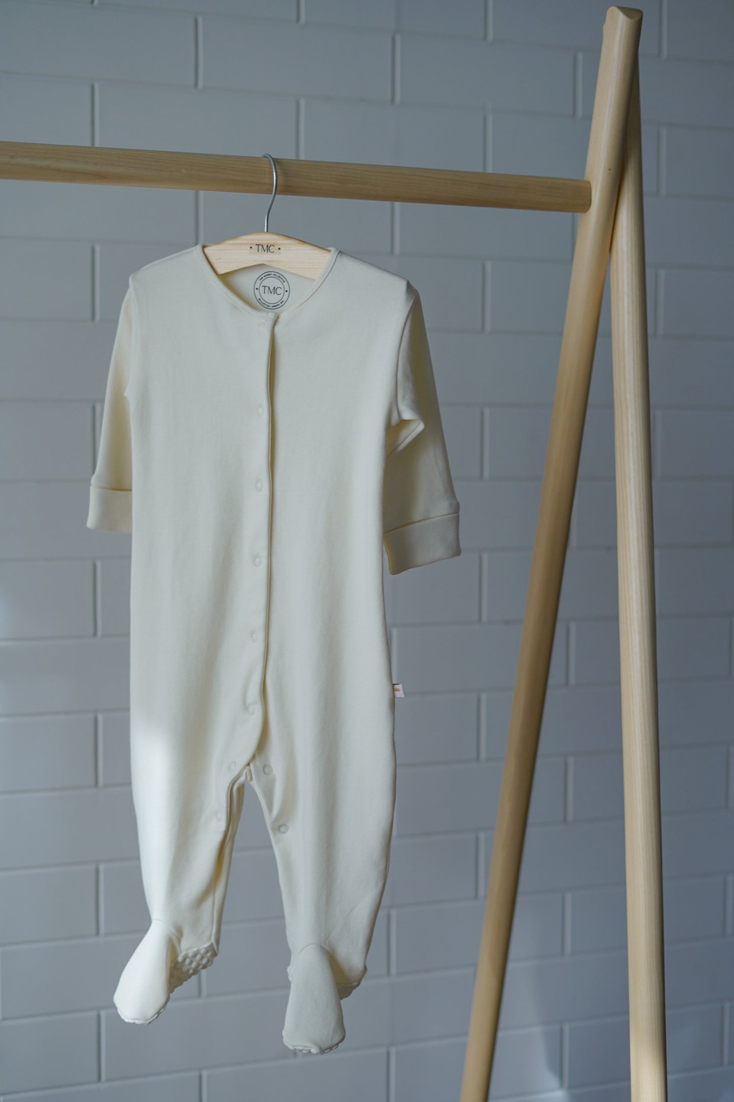 100% Organic Cotton - Footie Single Pack - Off White