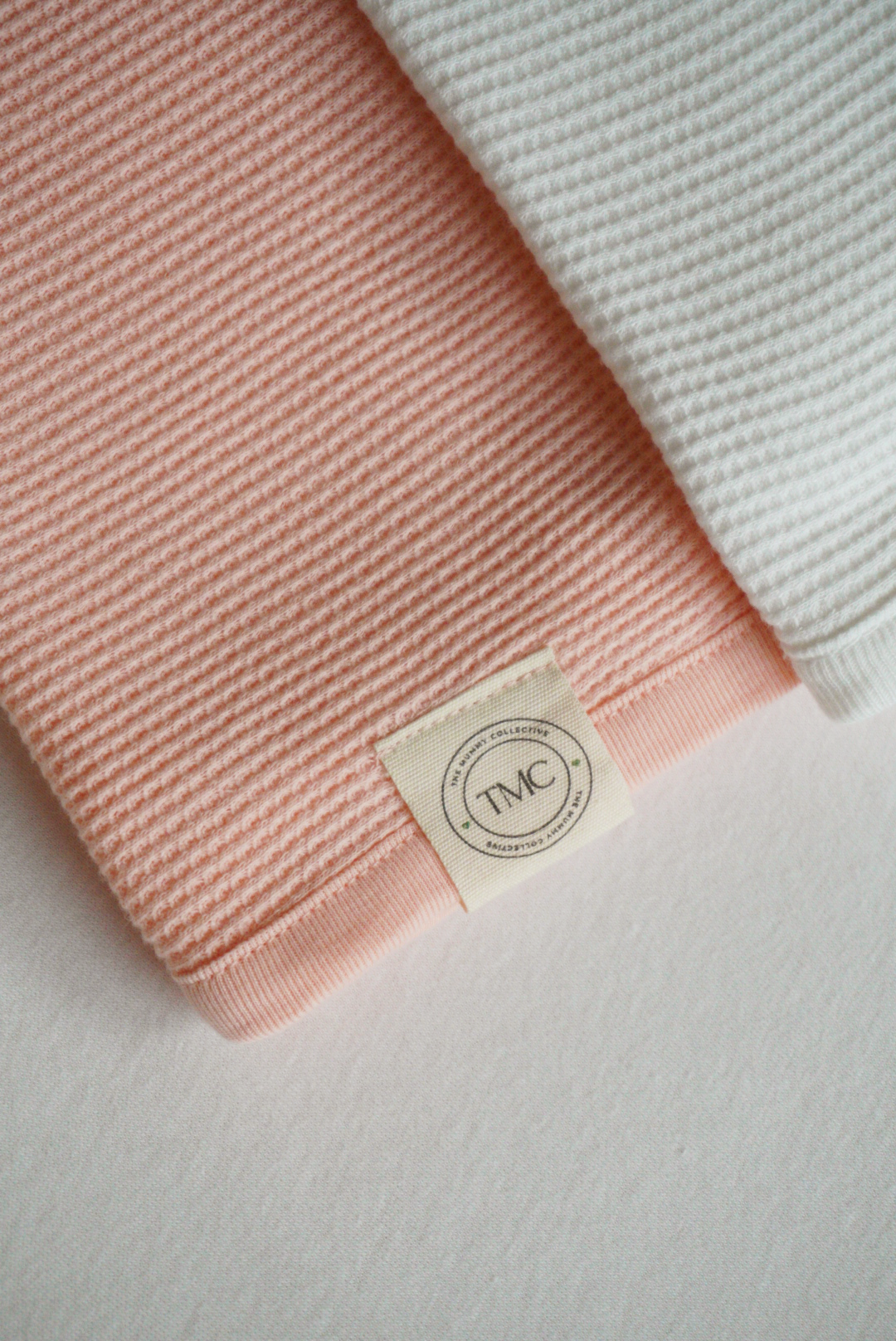 100% Organic Cotton - All Season Waffle Knit Blanket - (White, Coral, Baby Blue, Sage Green)