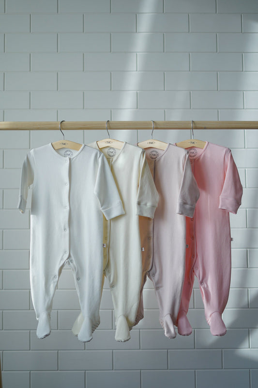 100% Organic Cotton - Footie Starterpack - Combo 5 (Whites and Pinks)