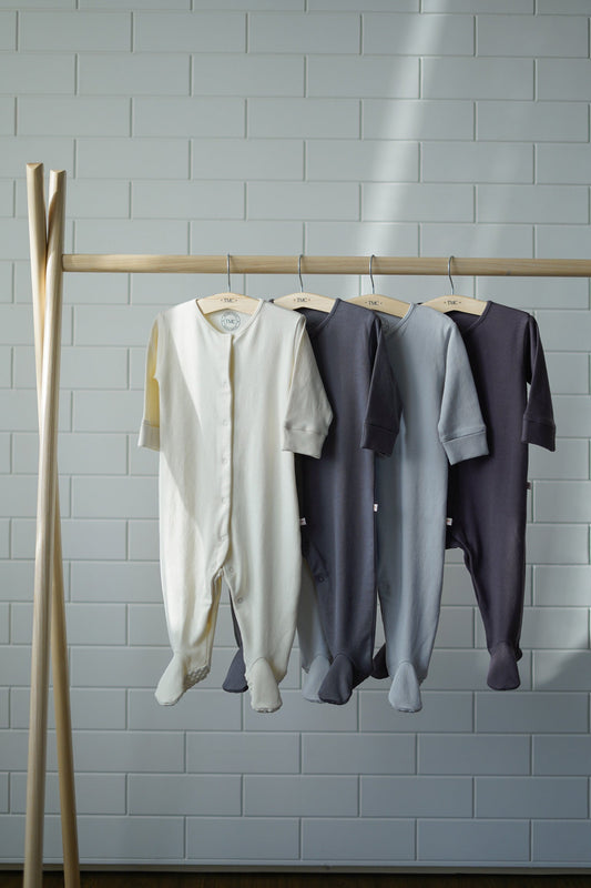 100% Organic Cotton - Footie Starterpack - Combo 7 (Whites and Greys)