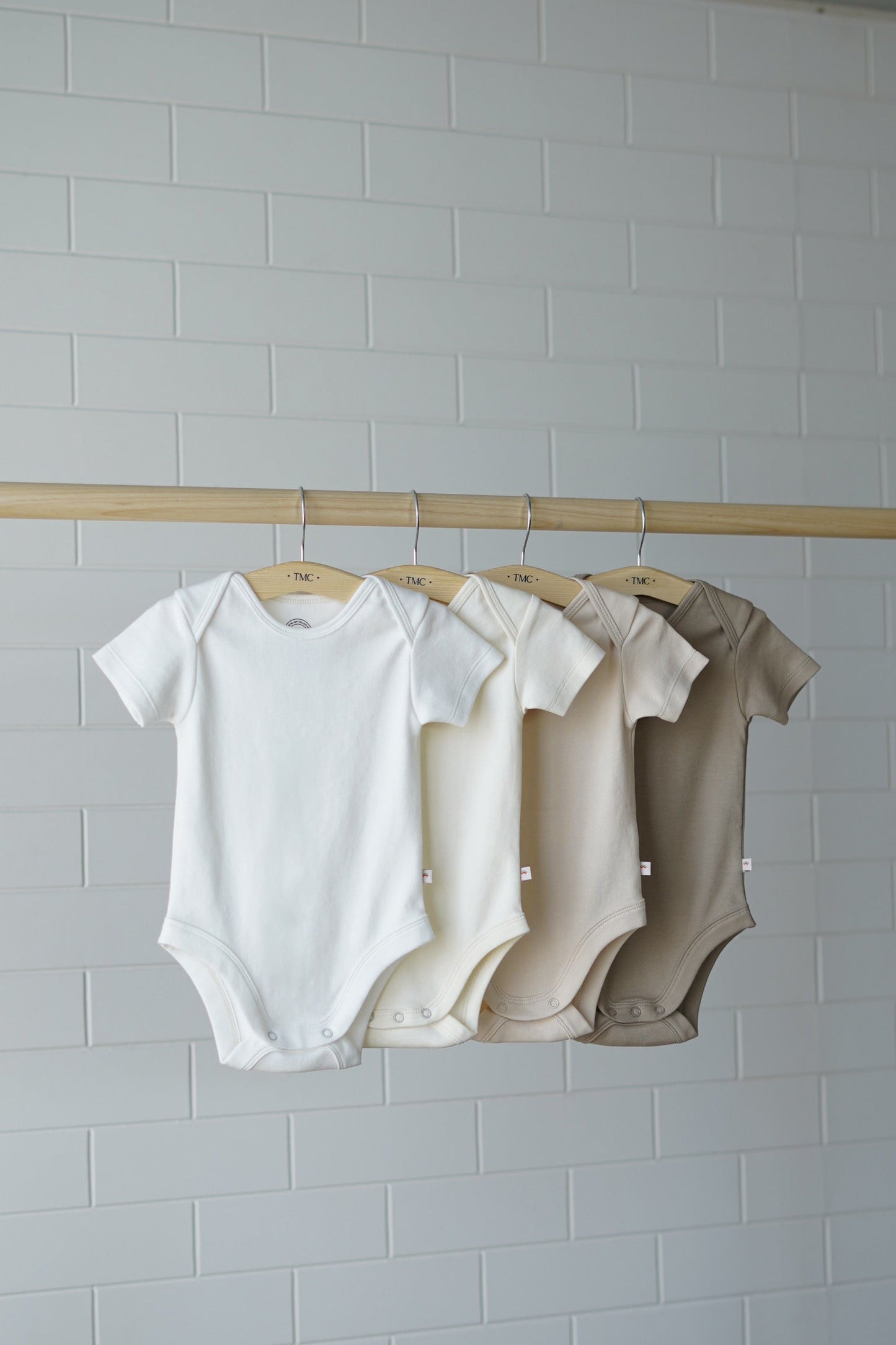 100% Organic Cotton - Half Sleeve Bodysuit Starterpack - Combo 1 (Whites and Beiges)