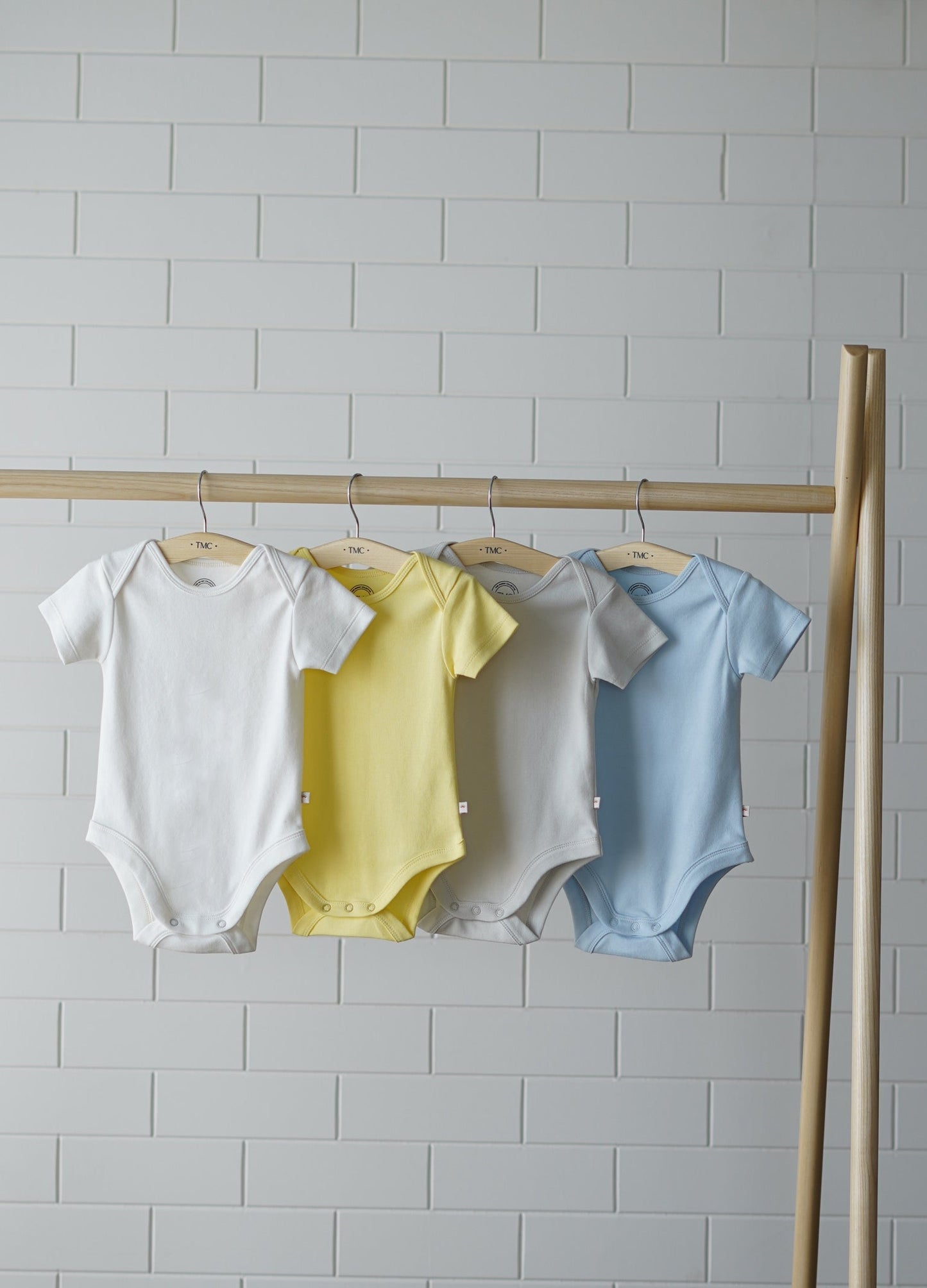 100% Organic Cotton - Half Sleeve Bodysuit Starterpack - Combo 4 (Whites, Blue and Yellow)